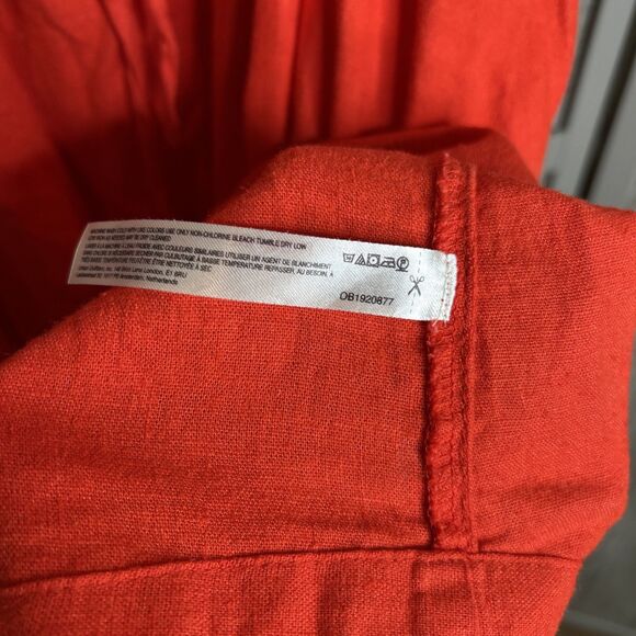 Free People Dress Mini Red Color Adjustable Straps Linen Rayon Beach Size XS - Picture 4 of 8